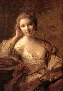 NATTIER, Jean-Marc Portrait of a Young Woman Painter sg oil